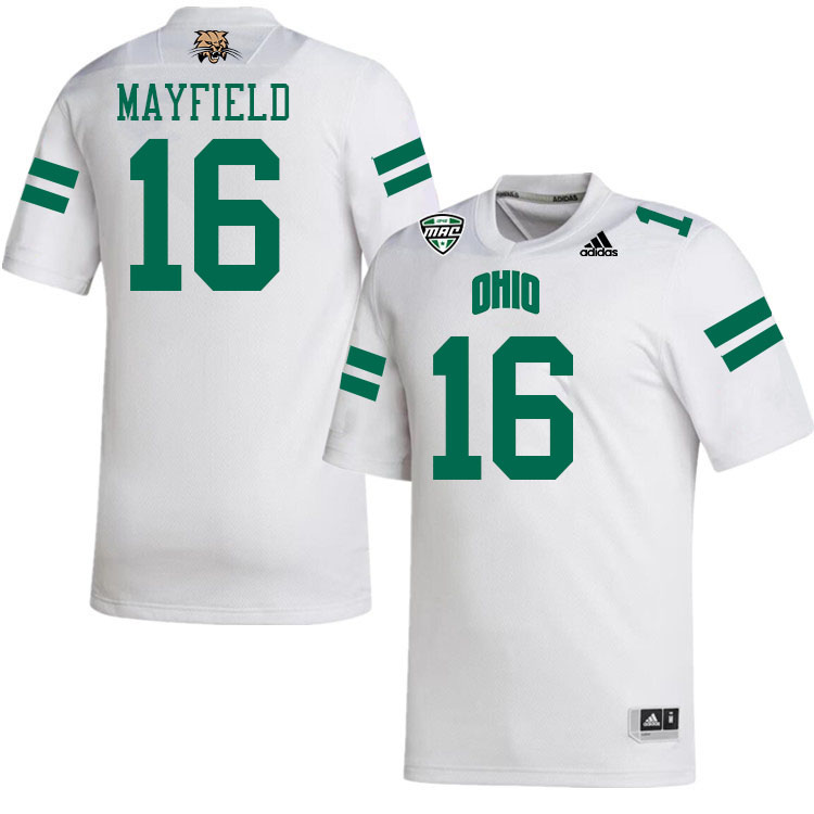 Ohio Bobcats #16 Chris Mayfield College Football Jerseys Stitched-White